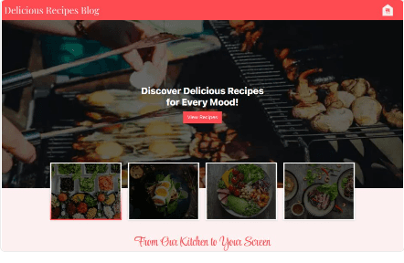 Delicious Recipes Blog website